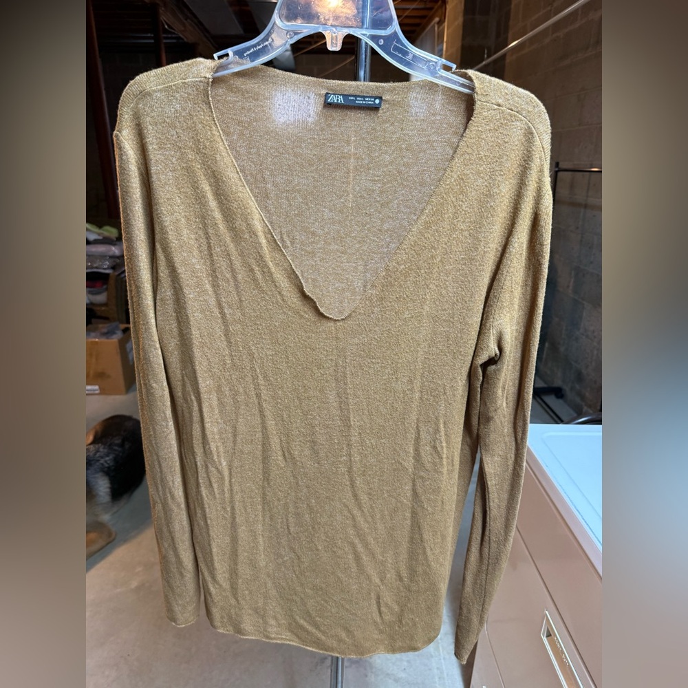 Zara Tan Knit Top Wool
